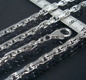 Silberkette Halskette 925er Sterling Silber Kette 8mm 50cm Persönlichkeit Seitenkette für Männer und Frauen