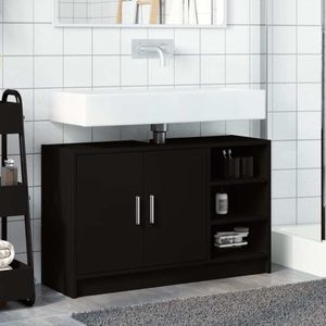 vidaXL Waschbeckenunterschrank Schwarz 90x29x55 cm Holzwerkstoff vidaXL Waschbeckenunterschrank Schwarz 90x29x55 cm Holzwerkstoff