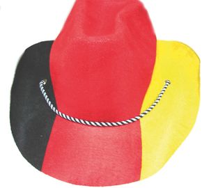 Hut Deutschland Cowboy-Hut WM Deutschland Fan-Artikel Fußball aus Filz schwarz rot gold Größe: ohne Attribut