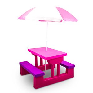 Bituxx Sitzgruppe mit Sonnenschirm für Kinder Pink MS-18830