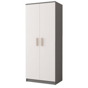 Drehtürenschrank Jonas III GRAU/WEISS 2D 06 80 cm (GRIFFEN: SONOMA)