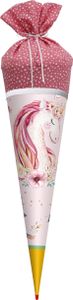 ROTH Schultüte Lieblingsstück Einhornträume 70 cm groß rund Stoffschultüte Rot(h)-Spitze Zuckertüte