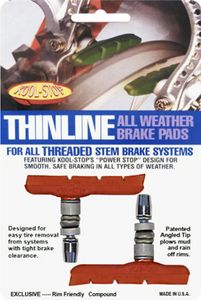 Kool-Stop Bremsschuhe T2 Thinline V-Brake, L=71,8mm asymm., für Aluminiumfelgen, salmon