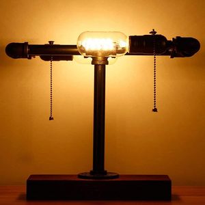 Schreibtischlampe E27 Vintage Leselampe mit Schalter Retro Industrial Tischleuchte Schlafzimmer Wohnzimmer Bar