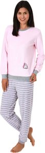 Damen Frottee Pyjama langarm mit Bündchen und niedlicher Pinguin Stickerei - 291 13 779 ; rosa , 40 Damen Frottee Pyjama langarm mit Bündchen und niedlicher Pinguin Stickerei - 291 13 779 ; rosa , 40