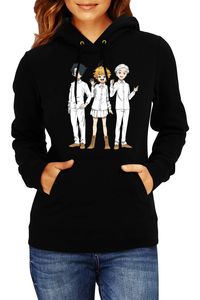 The Promised Neverland Damska bluza z kapturem Sweatshirt Japan Manga Anime Comics Animation, Lady S / Czarny