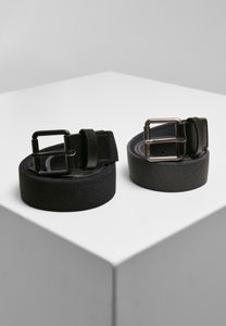 Urban Classics Stretch Basic Belt 2-Pack black/charcoal - L/XL