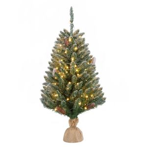 90 cm künstlicher Weihnachtsbaum aus PVC mit Metallständer und 100 Lichtern