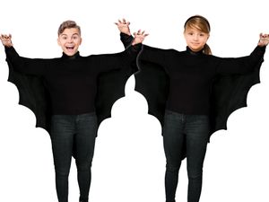 Vampirflügel Fledermaus Cape schwarz Halloween-Kostüm Kinder Umhang!