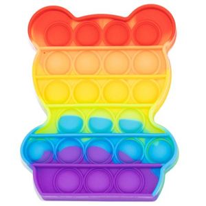 Rainbow Bär ca. 12 cm x 10 cm Push It Pop It Fidget Bubble Pop Trend Spielzeug Toy Anti Stress Spiele