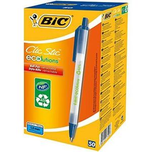 BIC Kugelschreiber Clic Stic, in Blau - Strichstärke 0,32 mm, 50er Pack