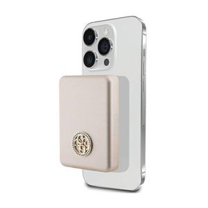 Przenośna bateria Guess GUPBM3AL4DMD, 5W, 3000mAh, złota, złota, MagSafe 4G Strassed Metal Logo