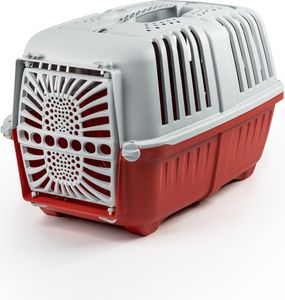 lionto Katzentansportbox aus Kunststoff, 55x36x36cm, rot
