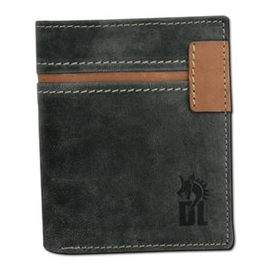 DragonLeather Pánska peňaženka z pravej kože sivá 8,5x11x2,5cm D2OPT082K