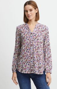 b.young BYJOSA Damen kurze Bluse mit V-Ausschnitt und Stehkragen