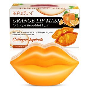 20er Pack Feuchtigkeitsspendende Lippenmaske Anti-Aging Lippenschlafmaske für trockene und rissige Lippen (Orange)