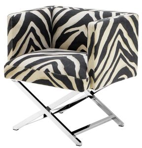 Casa Padrino Luxus Club Sessel im Zebra Design 68 x 57 x H. 74 cm - Art Deco Möbel