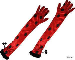 Handschuhe Marienkäfer Kostüm - Lang