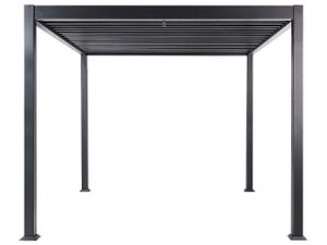 BELIANI Pergola černá kovová hliníkový stínicí rám 310 x 310 cm moderní industriální zahradní pavilon