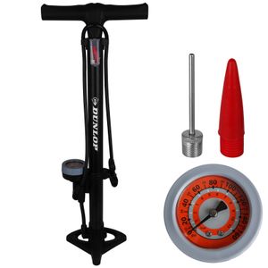 Dunlop Fahrrad Standluftpumpe mit Manometer für alle Ventile Luftpumpe Fahrradstandpumpe Standpumpe Fahrradpumpe