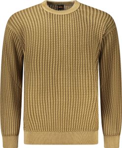 Brauner Herrenpullover mit Rundhals und Kontrastdetails - Stilvoll & Modern, Größe: S Farbe: Marrone