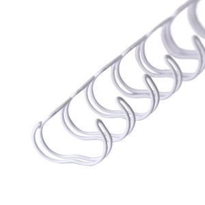 Drahtbinderücken, 2:1, weiß, 9,5 mm, 100 Stück, für ca. 75 Blatt – Metallringbindung, Spiralbindung, Ringbindung