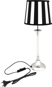 Tischlampe - Tischleuchte - Lampe - Nachttischlampe - mit Lampenschirm schwarz/weiß - 1 x E27 OHNE Leuchtmittel - B/H/T ca. 18 x 48 x 18 cm - Shabby Chic - Vintage