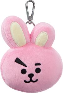 AURORA BT21 Official Merchandise, Cooky Plush Key Clip, 61334, Pink, one Size