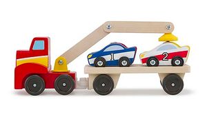 Melissa & Doug Magnetic Car Loader - Wooden Transporter Toy 19390