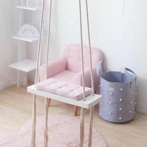 Dětská houpačka Dětská houpačka Wood Fabric Baby Seat Dětská houpačka k zavěšení Pink Outdoor Indoor do 50 kg s houbou Kiss