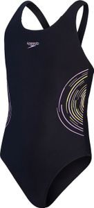 Speedo Placmement Muscleback Badeanzug Schwarz 9-10 Years Mädchen Schwarz 9-10 Years