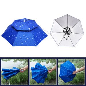 Angelkappe Outdoor Sport Regenschirm Hut Wandern Camping Kopfbedeckung Cap Kopf Hüte Faltbarer Sonnenschutz Schatten Regenschirm Hut, 1 Schicht