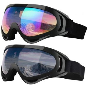 2 Stück Skibrille, Skibrille, Snowboardbrille, winddicht, blendfreie Gläser