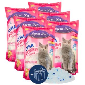 6 x 5 Liter Lyra Pet® Lyra Power®  Silicat Silikat Katzenstreu + Geschenk