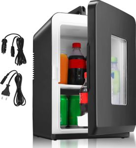 Fiqops 15L 2v1 Mini chladnička Chladiaca a vykurovacia funkcia Prenosný AC DC 230V/12V Udržujte teplý Mini Thermobox Auto Kancelárie Kemp Záhrada