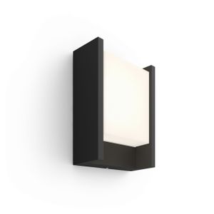 Philips Hue LED Außen-Wandleuchte White Fuzo schwarz 22,1 x 16,6 cm, dimmbar, warmweiß, Smart Home