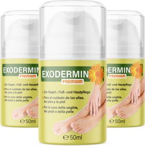 Exodermin Premium | tägliche Fußcreme für Nagel-, Fuß- und Hautpflege | praktischer Pumpspender mit 50 ml Inhalt (3x)