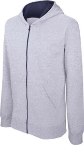 Kariban Kinder Kapuzensweatshirt mit Reißverschluss K486 oxford grey/navy 10/12 Jahre (10/12 ans)