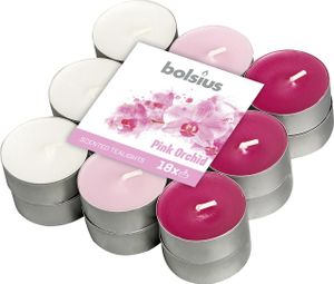 Bolsius Duft-Teel.Alu 3-farb.4h Pink Orchid 18 Stück