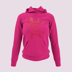 Damen Hoodie Kapuzenpullover Naruto Shippuden Siegel Minato Fuchs Symbol Women Anime Manga Shirt