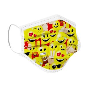 Einwegschutzmaske Emoticons Kindermaske Mundmaske einweg Emoji Mundschutz 4-12Jahre