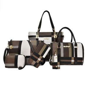 OKWISH 6 tlg Umhängetasche Schultertasche mit Reißverschlüsse Shopper Tasche ,Handtasche Groß Schultertasche Kunstleder, braun OKWISH 6 tlg Umhängetasche Schultertasche mit Reißverschlüsse Shopper Tasche ,Handtasche Groß Schultertasche Kunstleder, braun