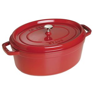 STAUB Cocotte Schmortopf oval new Classic Gusseisen 6,7 l 33cm kirschrot