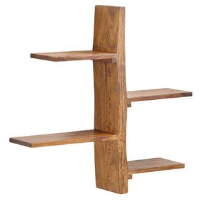 Wandregal Baum-Form, Sheesham Holz, 58x60x15 cm, 4 Ablageflächen - KADIMA DESIGN