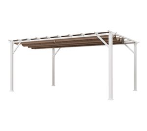 Paragon Venkovní hliníková pergola Florence 1116 | bílá/světle hnědá | 350x505x236 cm