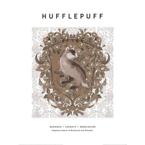 Harry Potter - s potlačou, Hufflepuff PM6084 (80 cm x 60 cm) (hnedá/biela/čierna)
