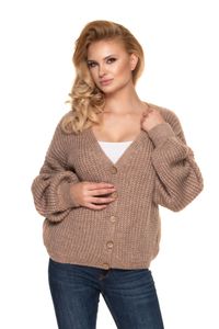 PeeKaBoo Damen kurz Übergröße Strickjacke Sarkad Cappuccino Universal-