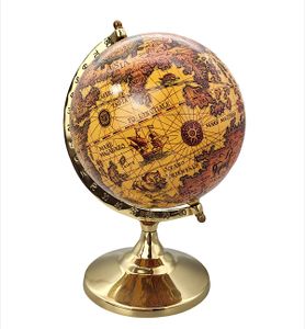 Globus, Historische Weltkugel des Barock, Tischglobus, polierter Messingstand