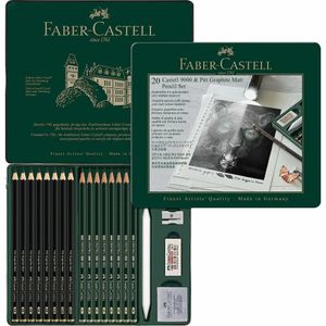 FABER-CASTELL PITT GRAPHITE Set MATT & CASTELL 9000 20-teilig