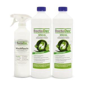BactoDes Spezial Geruchsneutralisierer Geruchsentferner 2x1 Liter Flasche inkl. Mischflasche